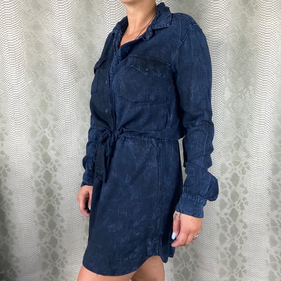 Bella Dahl blue long sleeve tye dye dress 4 for 100 - Picture 4 of 5